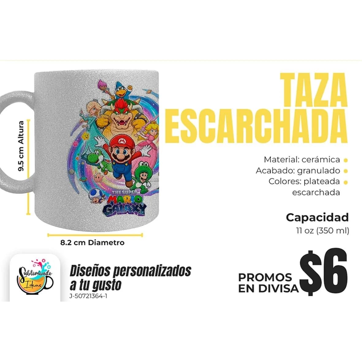 Taza plateada Escarchada
