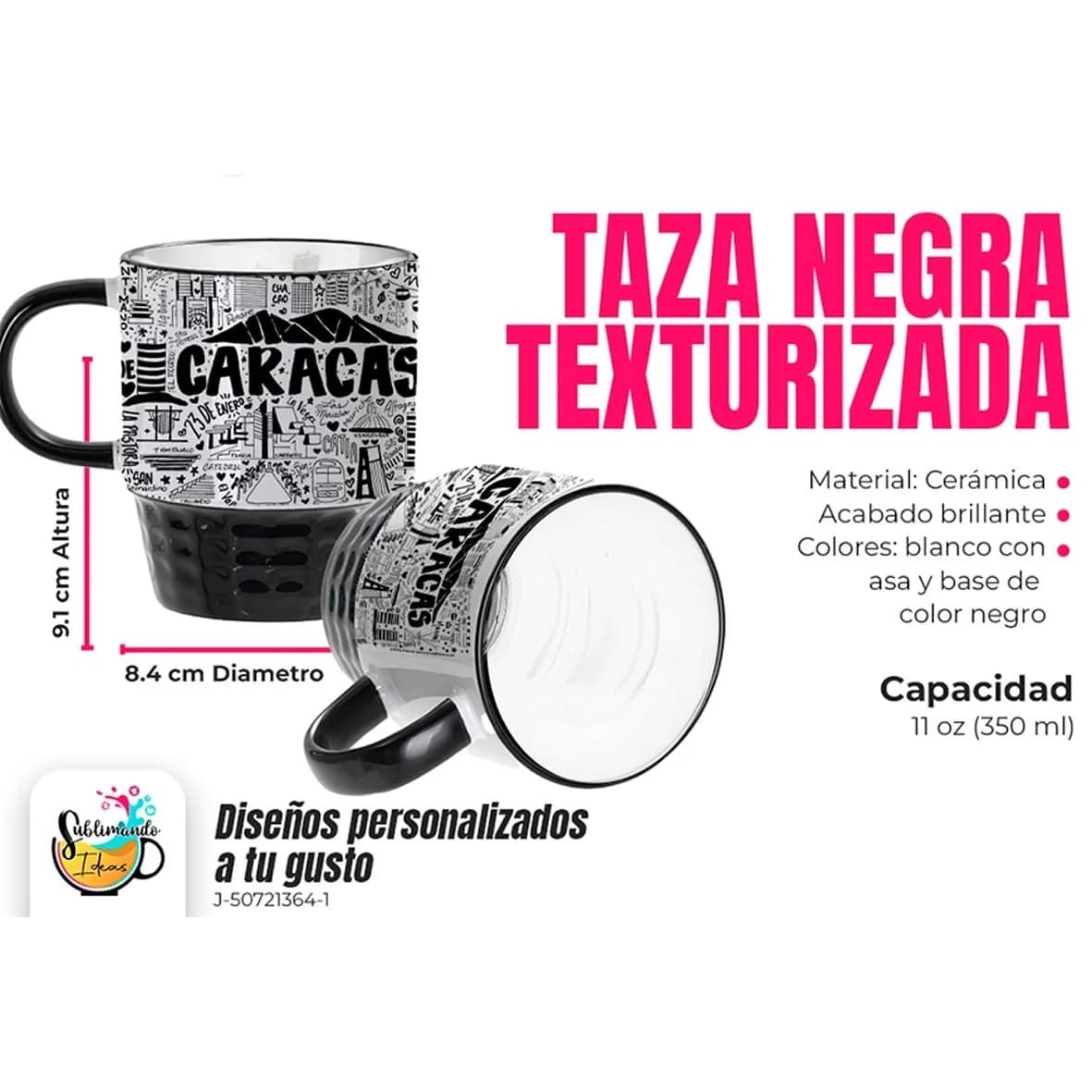 Taza Negra Texturizada
